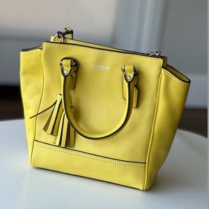 COACH Legacy 48894 Mini Tanner Leather Crossbody Satchel Purse Yellow Handbag